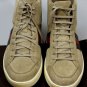 GUCCI SHOES $595 BROWN SUEDE LOGO SCRIPT SPORT STRIPE HI-TOP TRAINERS 13 46 NEW