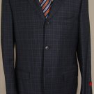 ISAIA SUIT $3195 CHARCOAL BLACK SUPER 130's WOOL 3-BTN HANDMADE SUIT 42R 52e NEW