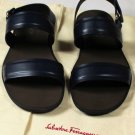 SALVATORE FERRAGAMO SHOES $380 BLUE DUAL STRAP LOGO GANCINI SANDAL 8EE 41 NEW
