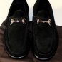 GUCCI SHOES $595 BLACK SUEDE LOGO HORSEBIT ORNAMENTED VAMP LOAFER 8 41e NEW