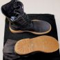 ANN DEMEULEMEESTER SHOES $1685 ASPHALT BLACK RUBBED SUEDE COMBAT BOOTS 8 41e NEW