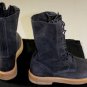 ANN DEMEULEMEESTER SHOES $1685 ASPHALT BLACK RUBBED SUEDE COMBAT BOOTS 8 41e NEW