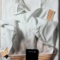 KITON POLO SHIRT $595 WHITE/ORANGE 3-BTN LOGO EMBROIDER HANDMADE POLO LG 52e NEW