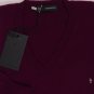 DSQUARED2 SWEATER $840 DK BORDEAUX 100%CASHMERE LOGO ORNAMENTED LARGE 8 44e NEW