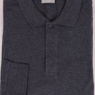 DIOR HOMME POLO SHIRT $495 CHARCOAL GRAY 2-BTN LOGO LONG SLEEVE POLO MED 50e NEW