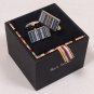 PAUL SMITH CUFF LINKS $195 LOGO COLOR STRIPED PALLADIUM HOLOGRAM CUFF LINKS NEW