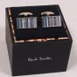 PAUL SMITH CUFF LINKS $195 LOGO COLOR STRIPED PALLADIUM HOLOGRAM CUFF LINKS NEW