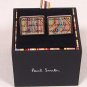 PAUL SMITH CUFF LINKS $195 LOGO COLOR STRIPED PALLADIUM HOLOGRAM CUFF LINKS NEW