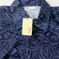 BRIONI POLO $495 BLUE/LIGHT BLUE PAISLEY 3-BTN POLO GOLF SHIRT LARGE 52e NEW