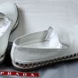 PRADA SPORT SHOES $750 WHITE NAPPA SPIKE WRAP SOLE LOAFER 10.5 43.5 NEW