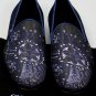 GIORGIO ARMANI SHOES $695 BLUE/GRAY EMBROIDERED DESIGN FORMAL SLIPPER 10 43 NEW