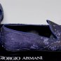 GIORGIO ARMANI SHOES $695 BLUE/GRAY EMBROIDERED DESIGN FORMAL SLIPPER 10 43 NEW