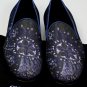 GIORGIO ARMANI SHOES $695 BLUE/GRAY EMBROIDERED DESIGN FORMAL SLIPPER 10 43 NEW