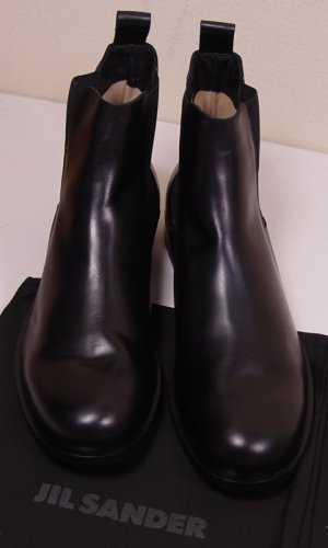JIL SANDER SHOES $890 BLACK SIDE GORE CALFSKIN ANKLE BOOTS 11.5 44.5e NEW
