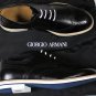 GIORGIO ARMANI SHOES $750 BLACK TOE ORNAMENT WINGTIP SHEEPSKIN DERBY 10 43e NEW
