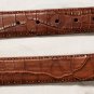 KITON BELT $2860 BROWN ALLIGATOR SKIN SOLID STERLING SILVER BUCKLED 36 95cm NEW
