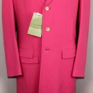 YOHJI YAMAMOTO $3800 HOT PINK 3-BTN WOOL/NYLON WINTER TOP COAT 3 40 50e NEW