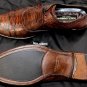 DOLCE & GABBANA SHOES $1650 BROWN GLAZED OSTRICH LEG CAPTOE OXFORD 10 43e NEW