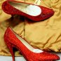 FERRAGAMO CREATIONS SHOES $1900 RED SWAROVSKI CRYSTAL MARILYN PUMP 10B 40 NEW