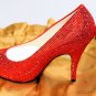 FERRAGAMO CREATIONS SHOES $1900 RED SWAROVSKI CRYSTAL MARILYN PUMP 10B 40 NEW