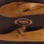 TOD'S SHOES $495 BROWN SUEDE LOGO BUCKLED VAMP PEBBLE SOLE DRIVERS 10D 43e  NEW