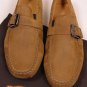 TOD'S SHOES $495 BROWN SUEDE LOGO BUCKLED VAMP PEBBLE SOLE DRIVERS 10D 43e  NEW