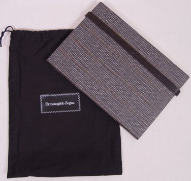 ZEGNA NOTEBOOK $215 BROWN LEATHER FABRIC No.1 CENTENNIAL COLLECTION JOURNAL NEW