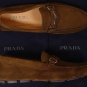 PRADA SHOES $595 BROWN SUEDE LOGO BIT ORNAMENTED VAMP DRIVERS 10D 43e NEW