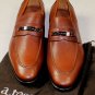 A. TESTONI SHOES $795 BROWN LOGO ORNAMENTED VAMP HANDMADE LOAFER 8.5 41.5e NEW