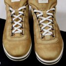 KITON SHOES $990 BROWN GOATSKIN LOGO TONGUE/HEEL LOW PROFILE TRAINER 8 41e NEW