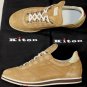 KITON SHOES $990 BROWN GOATSKIN LOGO TONGUE/HEEL LOW PROFILE TRAINER 8 41e NEW