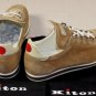 KITON SHOES $990 BROWN GOATSKIN LOGO TONGUE/HEEL LOW PROFILE TRAINER 8 41e NEW