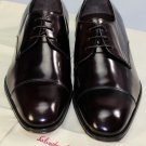 SALVATORE FERRAGAMO SHOES $695 BRANDY BRUSHED CALF CAPTOE DERBY 10EE 43e NEW