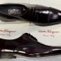 SALVATORE FERRAGAMO SHOES $695 BRANDY BRUSHED CALF CAPTOE DERBY 10EE 43e NEW