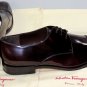 SALVATORE FERRAGAMO SHOES $695 BRANDY BRUSHED CALF CAPTOE DERBY 10EE 43e NEW