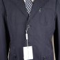 SALVATORE FERRAGAMO COAT $1860 NAVY 3-BTN LOGO ORNAMENTED RAIN JACKET 42 54e NEW
