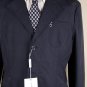 SALVATORE FERRAGAMO COAT $1860 NAVY 3-BTN LOGO ORNAMENTED RAIN JACKET 42 54e NEW