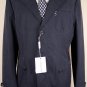 SALVATORE FERRAGAMO COAT $1860 NAVY 3-BTN LOGO ORNAMENTED RAIN JACKET 42 54e NEW