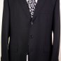 DOLCE & GABBANA SUIT $2285 SOLID BLACK 3-BUTTON 100%VIRGIN WOOL SUIT 46L 56e NEW