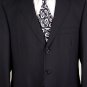 DOLCE & GABBANA SUIT $2285 SOLID BLACK 3-BUTTON 100%VIRGIN WOOL SUIT 46L 56e NEW