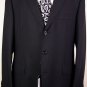DOLCE & GABBANA SUIT $2285 SOLID BLACK 3-BUTTON 100%VIRGIN WOOL SUIT 46L 56e NEW