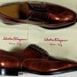 SALVATORE FERRAGAMO SHOES $940 BROWN TRAMEZZA WINGTIP DERBY 7.5EEE 40.5e NEW