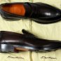 SANTONI SHOES $870 DARK BROWN HANDMADE PENNY LOAFERS 11 44e NEW
