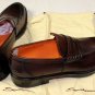 SANTONI SHOES $870 DARK BROWN HANDMADE PENNY LOAFERS 11 44e NEW