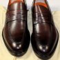 SANTONI SHOES $870 DARK BROWN HANDMADE PENNY LOAFERS 11 44e NEW