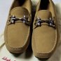 SALVATORE FERRAGAMO SHOES $595 CAMEL LOGO GANCIO ORNAMENTED DRIVER 7EEE 40 NEW