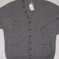 MALO SWEATER $1150 GRAY 100%CASHMERE 11-BTN V-NECK CARDIGAN BOMBER LG 52e NEW
