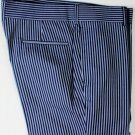 GUCCI PANTS $690 BLUE/SILVER REP HERRINGBONE STRIPED FIT LEG SLACKS 36 52e NEW