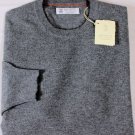 BRUNELLO CUCINELLI SWEATER $975 MED GRAY 100%CASHMERE CREWNECK JUMPER XXL 56 NEW