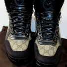 GUCCI SHOES $695 BROWN LOGO GUCCISSIMA CHUNKY SOLE LINED HIKING BOOT 9 42 NEW